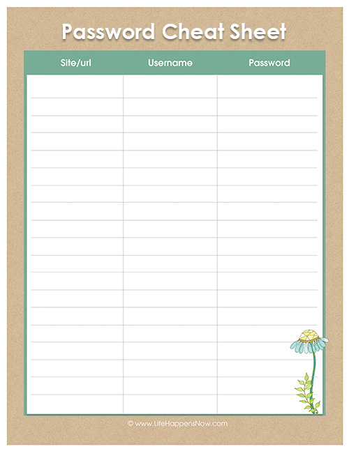 Password Cheat Sheet