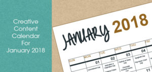 January 2018 Content Creation Calendar