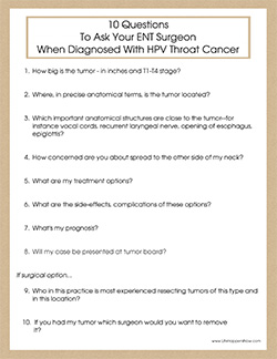 10 Questions Surgeon HPV Throat Cancer