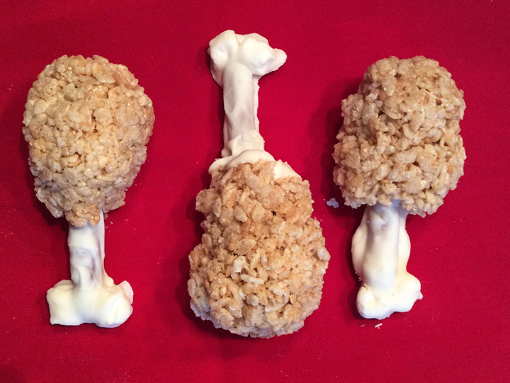 Rice Krispie Drumsticks